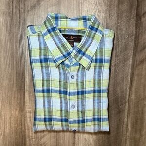 Robert Talbott Classic Linen Plaid Long Sleeve Button Down - 2XL